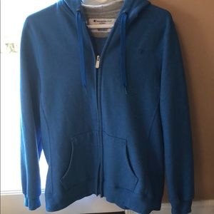 Blue champion zip up hoodie